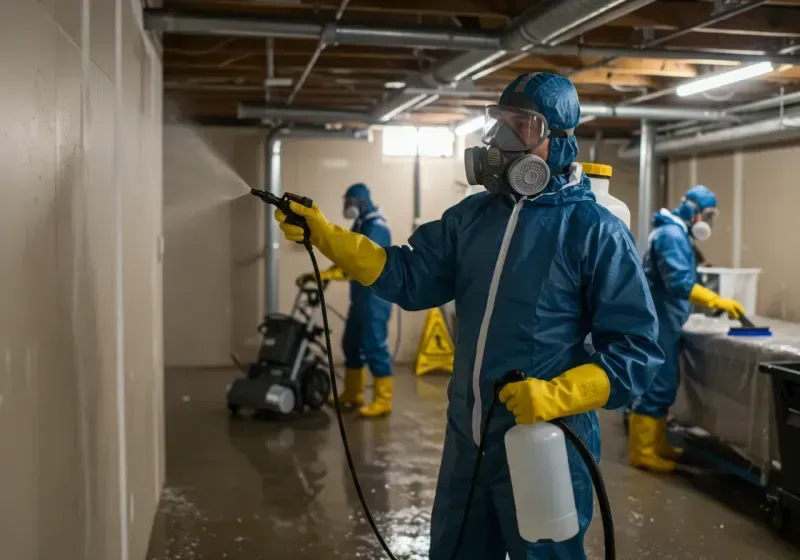 Basement Sanitization and Antimicrobial Treatment process in Fayetteville, NY